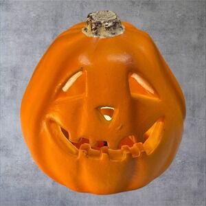 Vintage 98 Paper Magic Group Light Up Foam Jack O Lantern Pumpkin Halloween 5.5"